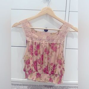 Urban Outfitters Band of Gypsies Floral Vintage Crop Top